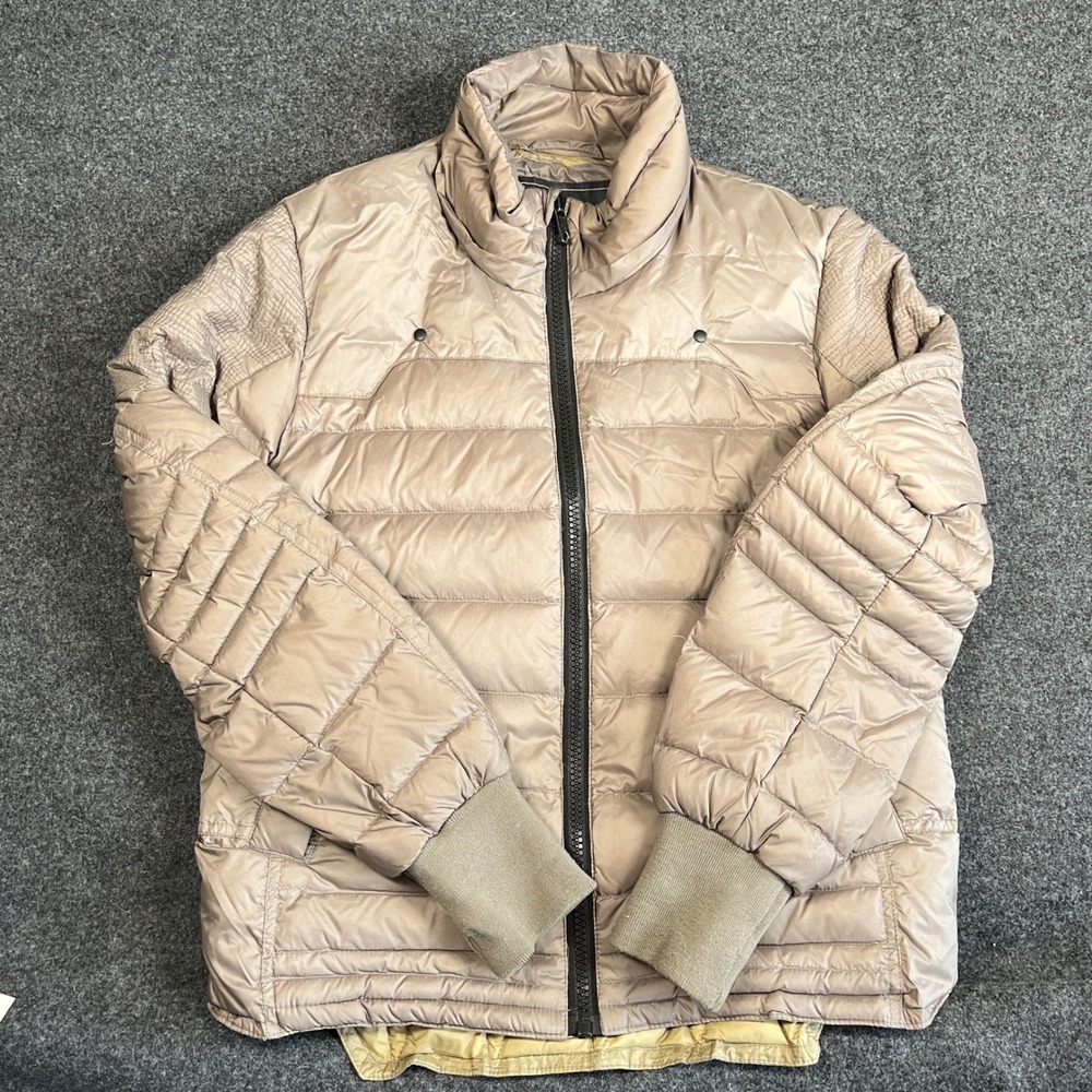 Jetlag Mens Down Puffer Jacket Taupe Champagne Water Resistant Quilted Coat‎ M